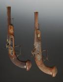 PAIRE DE PISTOLETS DE DUEL À PERCUSSION SIGNÉS « JALABERT-LAMOTTE », Monarchie de Juillet. 34674