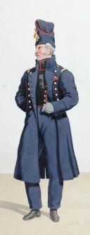 Photo 2 : 1816-1820. Génie. Lieutenant en Premier de Mineurs en grande tenue, Officier en petite tenue.