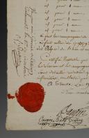 Photo 2 : Armée d’Italie. 4ème Régiment de Chasseurs à cheval . ÉTAT DES SERVICES DU CITOYEN THIVAL, maître sellier au dit Régiment, Trévise 19 thermidor an 5 (6 août 1797). 32719