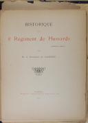 Photo 3 : Lt P. de LAMOTTE - " Historique du 8ème Régiment de Hussards " - Sous pochette - Valence - 1891