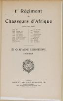 Photo 2 : LAVAUZELLE (Charles) - " 1er Régiment de Chasseurs d'Afrique, en campagne européenne 1914-1919 " - Paris - 1832