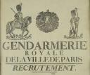 Photo 2 : AFFICHE DE RECRUTEMENT DE LA GENDARMERIE ROYALE DE LA VILLE DE PARIS, 1816.