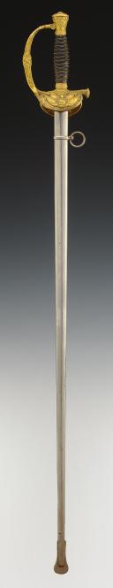 Photo 3 : ÉPÉE À CISELURE D'OFFICIER SUPÉRIEUR DU GÉNIE, modèle 1872, Troisième République. 29595