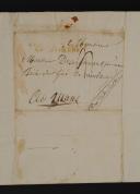 Photo 4 : Guerre d'Espagne - Armée d'Aragon. LETTRE D'UN SOLDAT (signature raturée par l'auteur) ADRESSÉE À SON ONCLE DESANGREMONT jeune au Mans, Valence le 16 septembre 1812. 18855-6