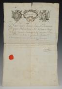 APPOINTMENT OF KNIGHT OF THE ROYAL ORDER OF SAINT LOUIS TO GENDARME FLOQUET, Former Monarchy, 1781. 21463