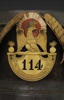 Photo 2 : SHAKO DE GRENADIERS DU 114ème RÉGIMENT D'INFANTERIE DE LIGNE, modèle 1812, Premier Empire. 5652