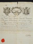 Photo 2 : APPOINTMENT OF KNIGHT OF THE ROYAL ORDER OF SAINT LOUIS TO GENDARME FLOQUET, Former Monarchy, 1781. 21463