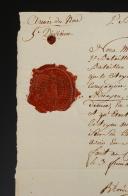 Photo 3 : Lot de deux certificats, 1794 : CERTIFICAT DE DÉCÈS DU CITOYEN LAURENT DESCOUDRÉ (DESCOUDRET), tambour major, 29ème régiment d'Infanterie, le 4 floréal an 2 (23 avril 1794) ; CERTIFICAT DE BLESSURES POUR GABRIEL JACOB, volontaire de la 7ème Cie du 2ème bataillon du 83ème Régiment d'Infanterie, 3 frimaire an 3 (23 novembre 1794). 18910-54