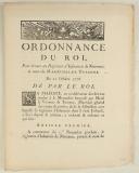 Photo 1 : ORDONNANCE DU ROI, pour donner au Régiment d'Infanterie de Nivernois le nom du Maréchal de Turenne. Du 22 octobre 1778. 2 pages