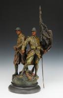 LEMOYNE - LA DÉFENSE DU DRAPEAU : régule, XXème siècle. 33430