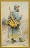 Photo 2 : LALAUZE ALPHONSE : HUILE SUR TOILE, POILU DE LA GUERRE 1914-1918. 32300