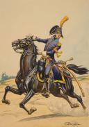 Photo 2 : Translation:PIERRE BENIGNI - Original watercolor: aide-de-camp of a division general in full dress. Late Consulate, Early 20th century. 32893