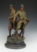 Photo 3 : LEMOYNE - LA DÉFENSE DU DRAPEAU : régule, XXème siècle. 33430