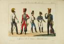 Photo 1 : Armée des souverains alliés, année 1815, officiers de l’armée autrichienne, gravure du temps publiée chez Martinet, Restauration.