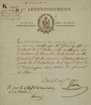 Photo 3 : BOARDING PASS OF MR. FERRARY, MEDICAL OFFICER, FOR THE SAINT DOMINGUE EXPEDITION, September 18, 1812. 32897
