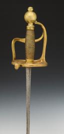 Photo 4 : SABRE D'OFFICIER DE GRENADIER D'INFANTERIE OU DE DRAGON, modèle de 1750, Ancienne Monarchie, règne de Louis XV, vers 1770. 34673