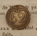 BUTTON OF THE 52ND INFANTRY REGIMENT, First Empire. 20737-20