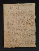 Armée du Portugal 1812. LETTRE AUTOGRAPHE EN FLAMAND SIGNÉE DU SOLDAT FRANÇOIS TORSS, fusilier 1er régiment d'infanterie, À SA MÈRE DEMEURANT À LIERRE (Belgique), 25 mars 1812. 18855-9