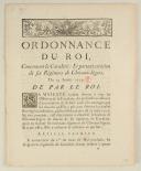 Photo 1 : ORDONNANCE DU ROI, concernant la Cavalerie : Et portant création de six Régimens de Chevaux-légers. Du 29 janvier 1779. 15 pages