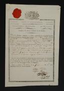 32ème Régiment d'Infanterie. CERTIFICAT DE SERVICE MILITAIRE ET DE CIVISME DÉLIVRÉ AU CITOYEN JEAN JACQUES RONJON, Port Malo le 30 floréal an 2 (19 mai 1794). 18910-78