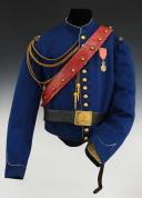 Photo 3 : UNIFORME D'OFFICIER DE LANCIERS DE LA GARDE IMPÉRIALE EN PETITE TENUE, modèle 1856, Second Empire. 26893