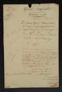Photo 3 : Garde Impériale. CHASSEURS À PIED. Trois documents : une demande pour un changement de Corps du Caporal Hubert MICHAUD (1808), une facture et un certificat de blessure (1811). 18907-19
