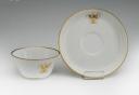 TEA CUP AND SAUCER FOR THE OFFICERS' MESS OF THE SQUADRON OF THE HUNDRED GUARDS, Second Empire. 28048