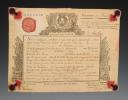 MILITARY LEAVE CERTIFICATE OF THE 19th INFANTRY REGIMENT "FLANDERS REGIMENT", awarded to François RAVEAU, Old Monarchy. 25307-4
