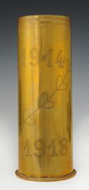 ARTISANAT DE TRANCHÉES : DOUILLE D'OBUS GRAVÉE, 1914-1918, Première Guerre Mondiale. 28138-3
