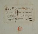 Photo 2 : LETTRE DE JEAN BRIÉ, PROBABLEMENT INFIRMIER-MAJOR À BORD DU VAISSEAU LE VÉTÉRAN, ADRESSÉE AU NOTAIRE HOÜANNE DE SAUMUR, 1er thermidor an 12 (20 juillet 1804). 33360-250