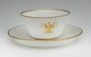 Photo 3 : TEA CUP AND SAUCER FOR THE OFFICERS' MESS OF THE SQUADRON OF THE HUNDRED GUARDS, Second Empire. 28048