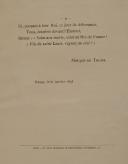 Photo 3 : PRINTED BOOKLET ON THE DAY OF JANUARY 21, 1793, signed by the Marquis de Thuisy, printed in 1893. 18999-21
