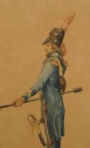 Photo 3 : LEJEUNE, GENERAL BARON: FACSIMILE OF A WATERCOLOR DEPICTING A CONSULATE CANNONEER, Early 20th century. 32901
