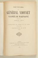 Photo 3 : André Lévi – Souvenirs du Général Vionnet, Vicomte de Maringoné – Campagnes de Russie et de Saxe 1812 – 1813 – Insurrection de Lyon 1816 – 1817 