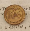 BUTTON OF THE 106th INFANTRY REGIMENT, First Empire. 20737-10