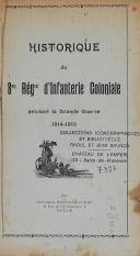 Photo 2 : BRUNON - " Historique du 8ème Régiment d'Infanterie coloniale "  - (1914 -1919 ) - Toulon - 1920