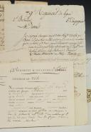 Photo 2 : Military Hospitals. Lot of 6 medical examination certificates issued between 1804 and 1810. 18905-3
