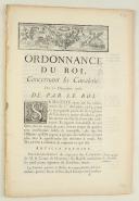 Photo 1 : ORDONNANCE DU ROI, concernant la Cavalerie. Du 21 décembre 1762. 35 pages
