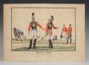 MARTINET: Gentlemen of the Black Musketeers, King's Household 1814: original engraving, Restoration era. 29246-55