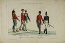 Photo 1 : Armée des souverains alliés, année 1815, officiers de l’armée britannique, gravure du temps publiée chez Martinet, Restauration.