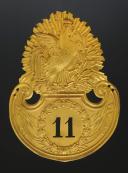 Photo 1 : OFFICER'S SHAKO PLATE OF THE 11th INFANTRY REGIMENT, model 1837, July Monarchy. 27643