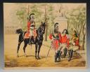 GRAMMONT Emmanuel (1862-1960): BLACK MUSKETEERS, GRAY MUSKETEERS: Watercolor gouache, Restoration period. 29246-56