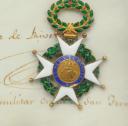 Photo 2 : CROIX DE L'ORDRE DE SAINT FERDINAND D'ESPAGNE ATTRIBUÉE AU CAPITAINE LABORIÉ DES GARDES DU CORPS DU ROI, Restauration (1823). 29835
