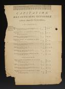 CAPITATION DES OFFICIERS REFORMEZ retirez dans les Generalitez. INFANTERIE. CAVALERIE. DRAGONS. 2 pages