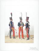 1824. Chasseurs à Cheval. Trompette, Chef d'Escadron, Adjudant Sous-Officier (19e Régiment - de la somme).