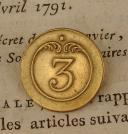 BUTTON OF THE 3rd INFANTRY REGIMENT, First Empire. 20737-21