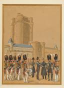 INFANTERIE DE LA GARDE ROYALE, Restauration : Gouache originale. 32209