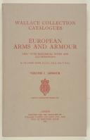 WALLACE COLLECTION CATALOGUES. European arms and armour.