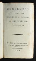 Photo 2 : RÉGLEMENT CONCERNANT L'EXERCICE ET LES MANOEUVRES DE L'INFANTRERIE DU 1ER AOUT DU 1791