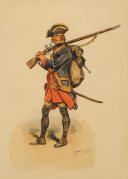 DETAILLE EDWARD - INFANTRY TROOPS OF THE ANCIENT MONARCHY: engraving, Late 19th century. 32889-1